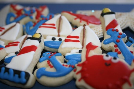 Items similar to Mini Nautical Themed Sugar Cookies on Etsy