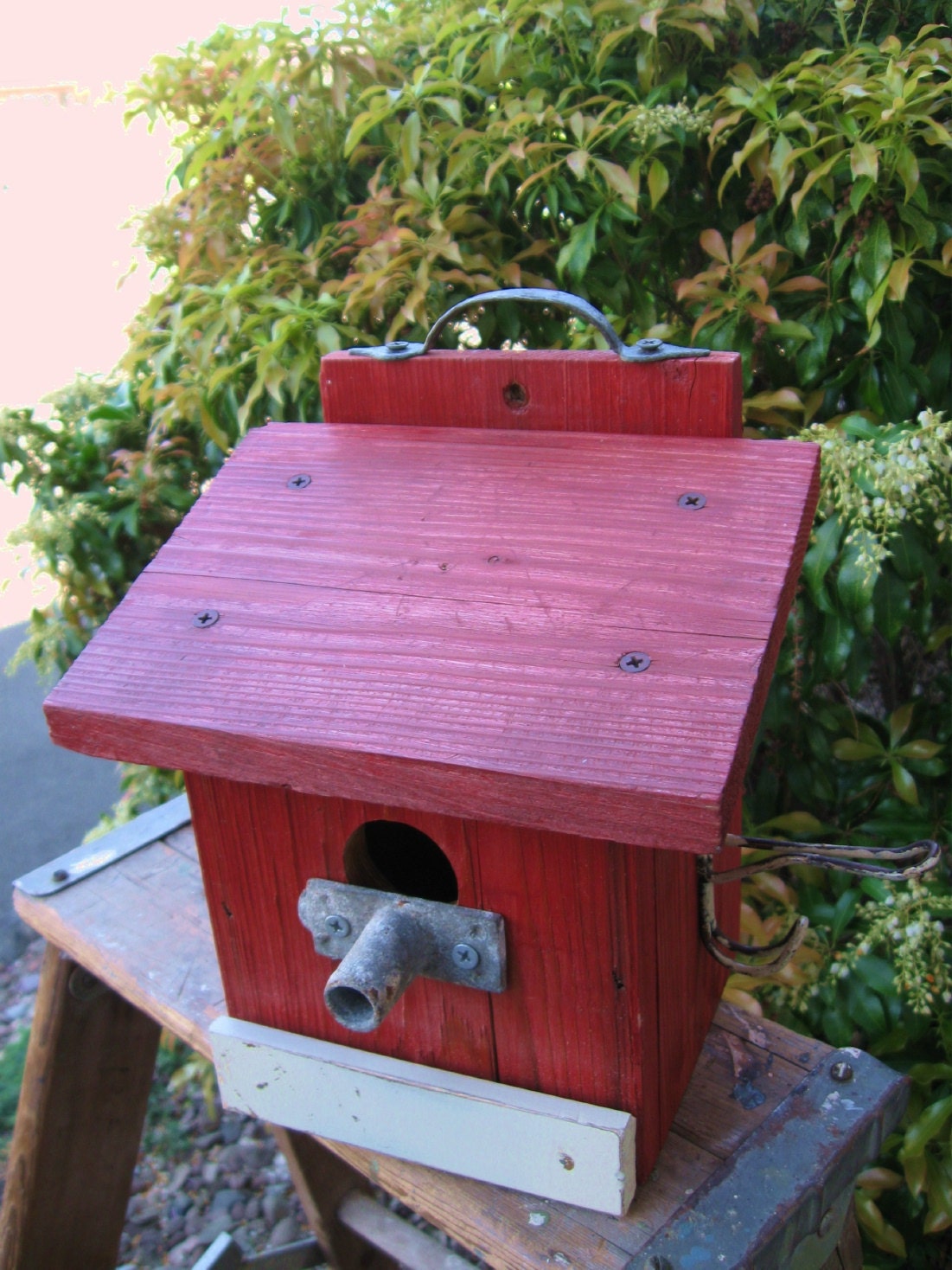 Bird House / Upcycled / with Vintage Parts by nestibles on Etsy