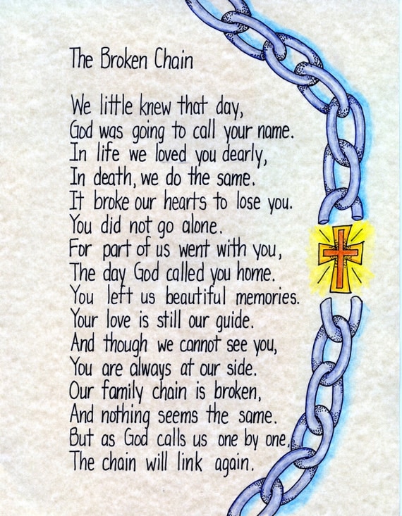 Items similar to The Broken Chain Poem on Aged Parchment Framed on Etsy