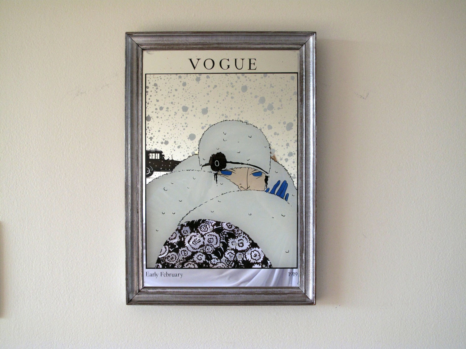 Very Rare Vintage Art Deco VOGUE Mirror