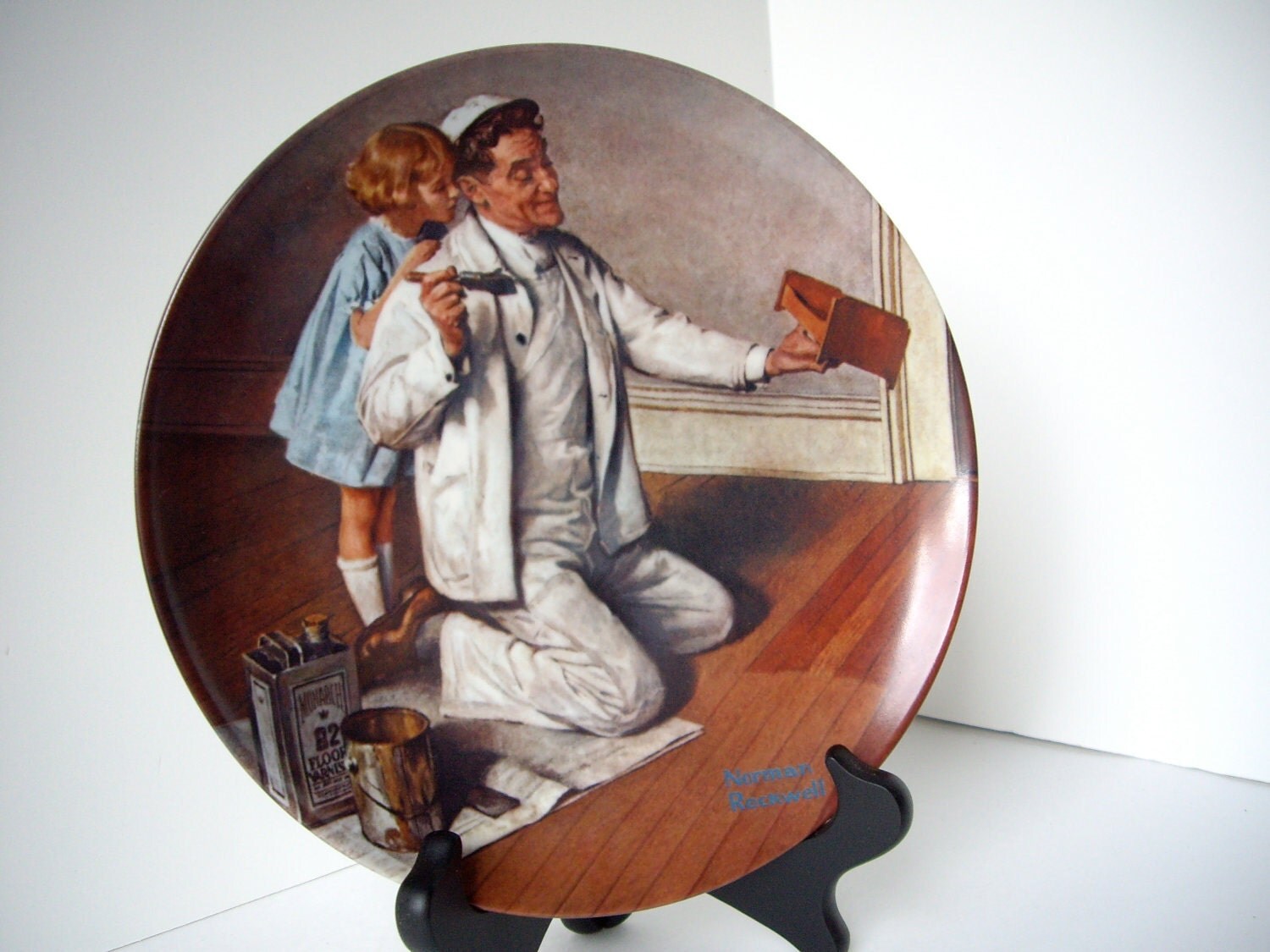 Vintage Norman Rockwell Plates The painter 1983 The Tycoon