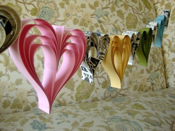 Spring Fling Heart paperie a garland of hand cut hearts Il_570xn