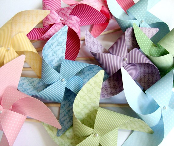 Pinwheels Subtles YOU PICK the COLORS set of 8 Large Pinwheels Il_570xn