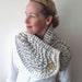 Hand knit cowl scarf / winter wheat white / rustic / country chic / accessory / warm / chunky / neck cozy / cottage chic / country inspired