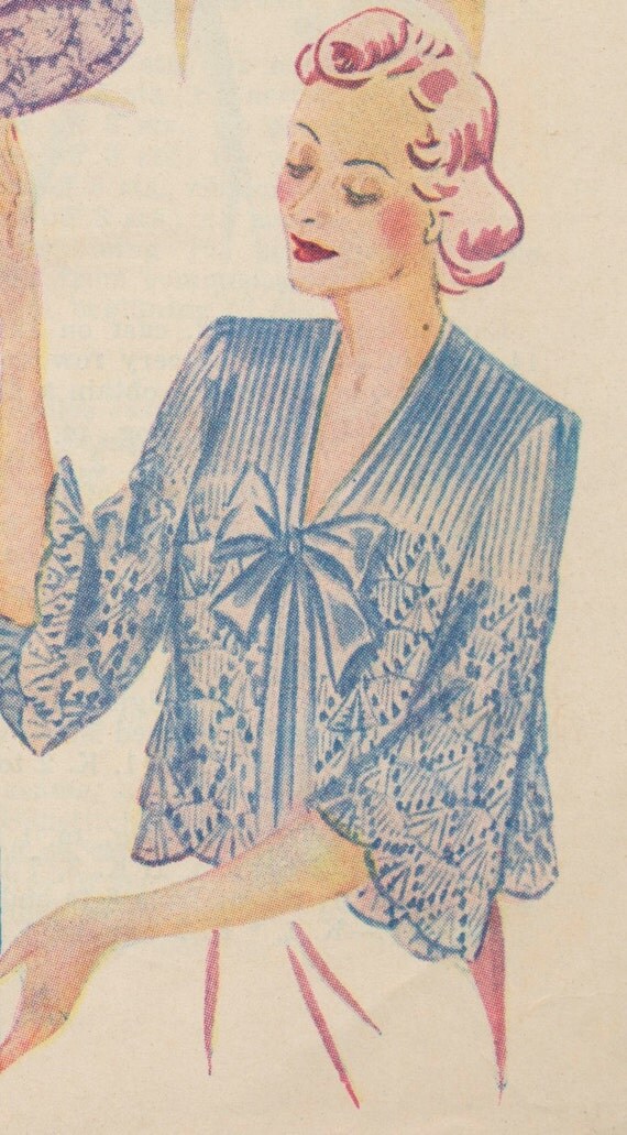 Knitted Bed Jacket In Cockle Stitch Pattern PDF