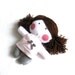Rag doll toy plushie baby girl kid handmade plushie softie white grey gray light pink dress clothes cuddly soft child friendly 11" 27 cm
