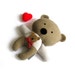 Teddy bear soft toy rag doll stuffed animal plushie softie brown beige 25 cm 9.8"