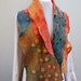 Beautiful hand dyed nuno felt scarf autumn delight pumpkin colour