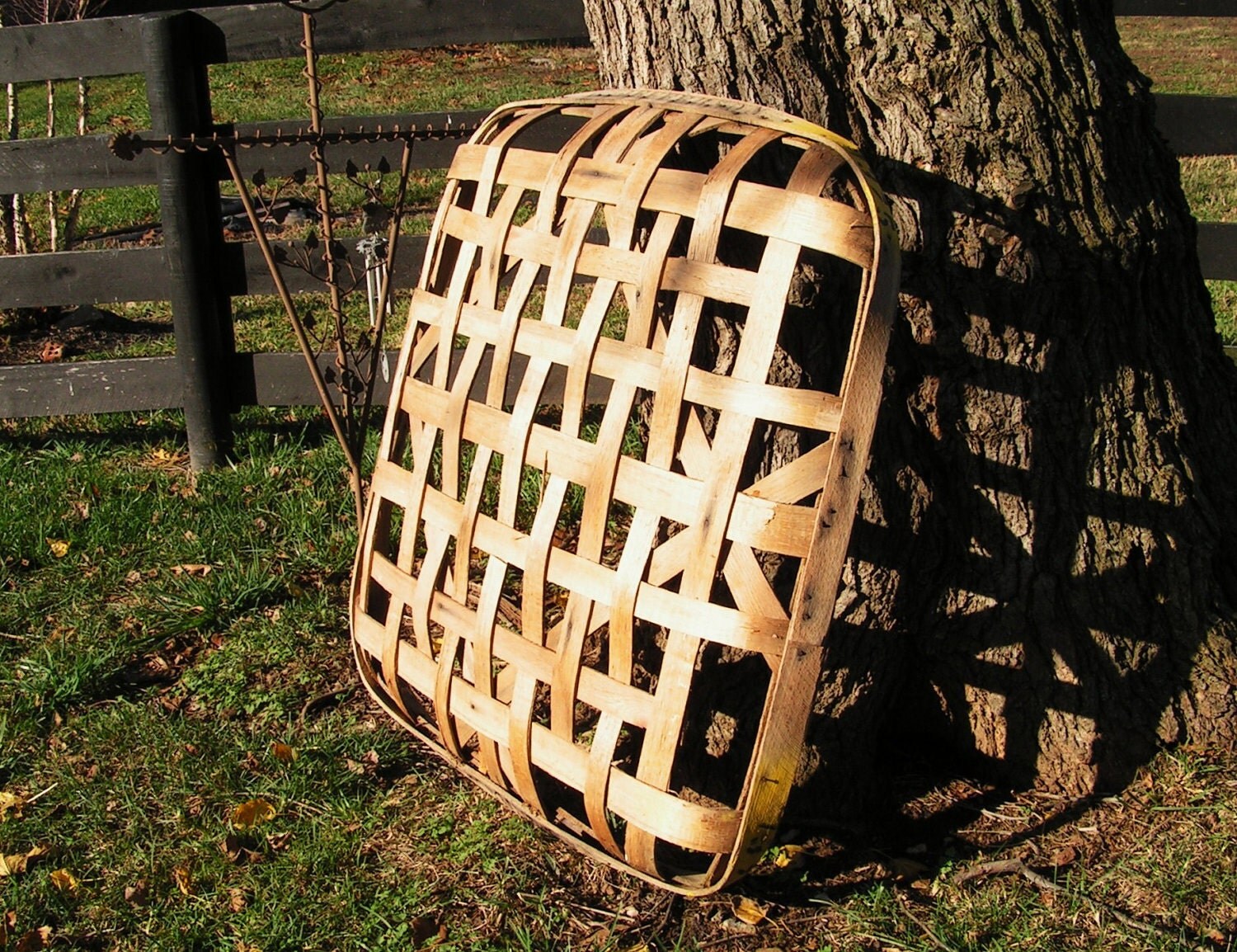 SALE Fantastic OLD Tobacco BASKET antique drying basket
