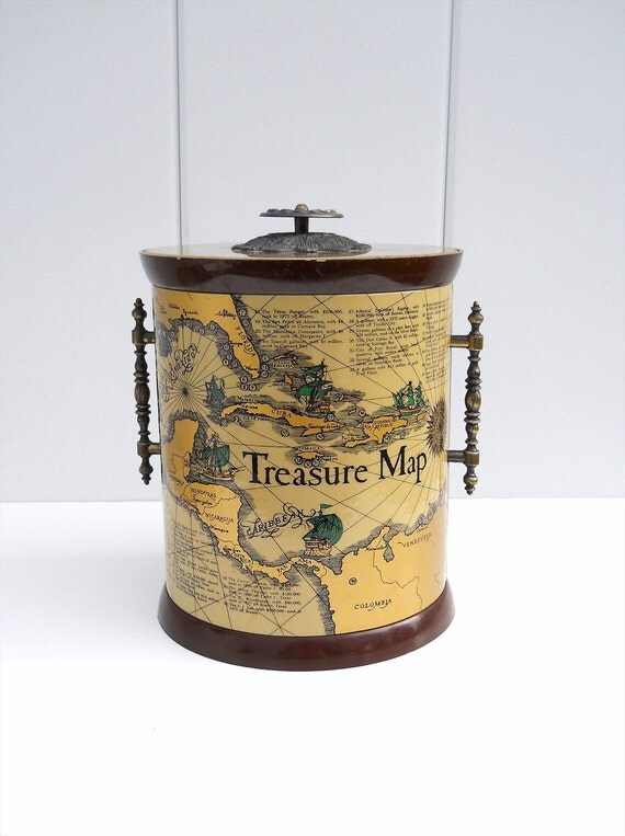 Vintage Treasure Map Ice Bucket