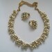 Vintage Necklace Earrings Shamrock Rhinestone Wedding Bridal Jewelry Special Occasion Gift Idea Christmas Holiday Birthday