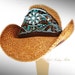 On Vacation: Cowgirl Cowboy Hat Embellished Turquoise Hand Beaded
