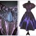 Vintage 1940s 1950s Garden Party Purple Beaded Dress Femme Fatale Mad Men Pinup Rockabilly Cupcake Bombshell Full Circle