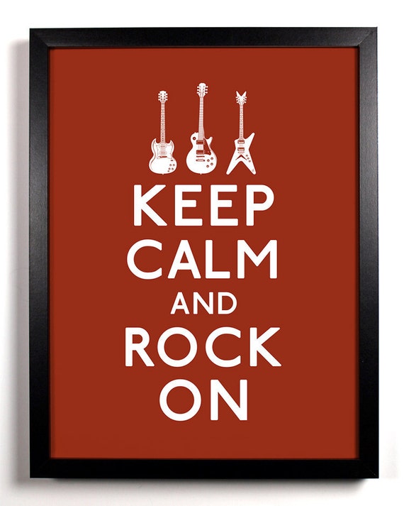 Items similar to Keep Calm and Rock On (Guitars) 5 x 7 Print Buy 2 Get