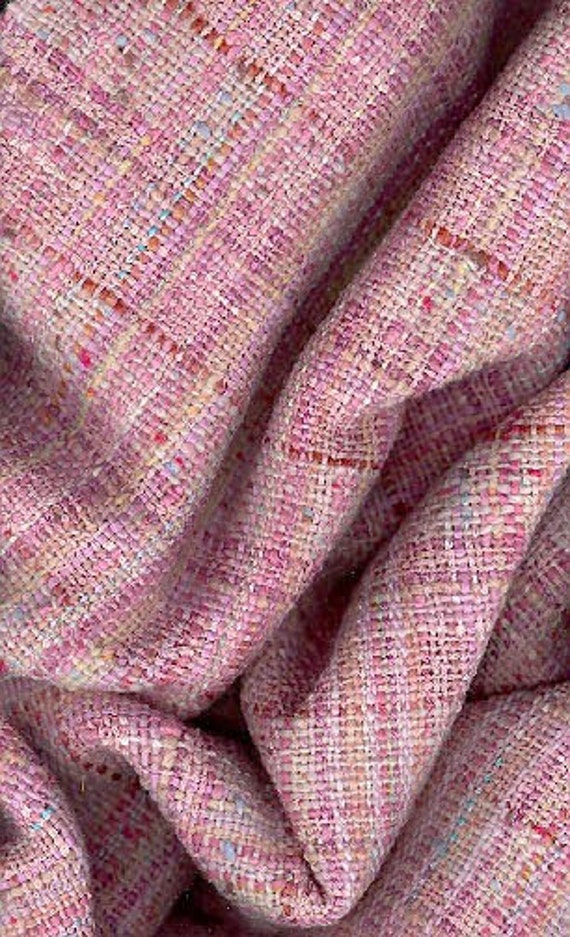 Light pink handwoven throw by LauriedillKocher on Etsy