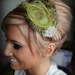 Green Peacock Rhinestone Feather Headband, Feather hair piece, bridal headband, hair accessory, rhinestone