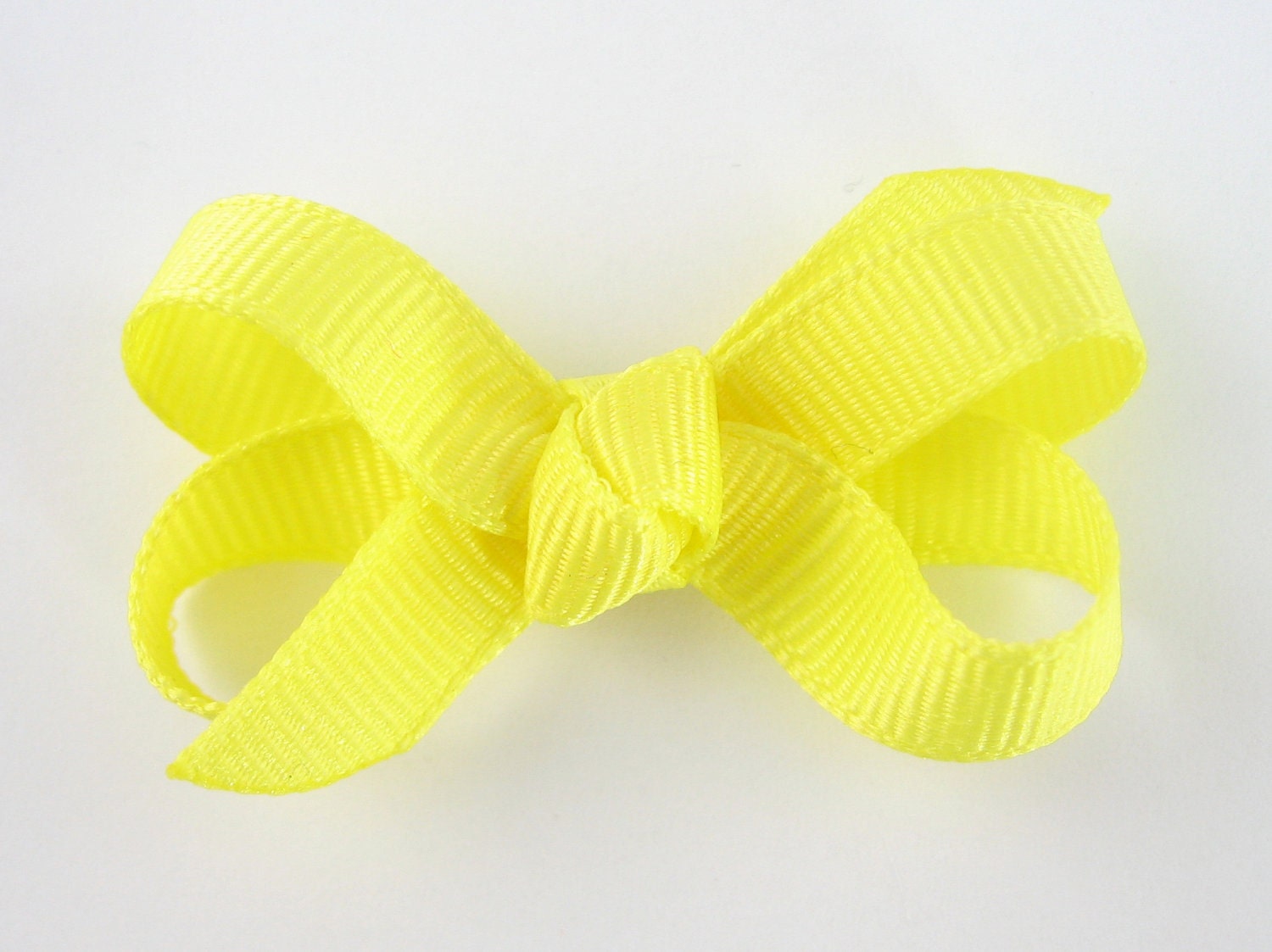 Baby Hair Bow in Lemon Yellow Extra Small Boutique Bow On