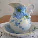 Vintage Lefton China Pitcher and Bowl Violets