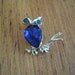 Rhinestone Owl Pin Signed Dodds Doddz Vintage