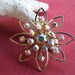 Rhinestone Brooch Aurora Borealis Flower Vintage