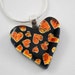 Dichroic Heart Pendant Orange Hearts on Black