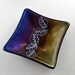 Fused Iridescent Glass Dish with Enamel