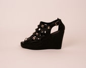 Specialty Custom Avant Punk Stud Platform Cutout Wedges