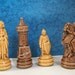 Four Glazed Ceramic Chess Pieces Home Decor or Shadowbox