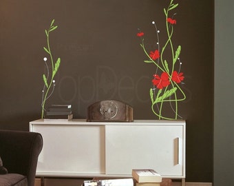 Hibiscus Flower decal - (31.5 inch H) - Wall Decals Stickers Home Decor by Pop Decors
