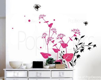 Lovely flowers-25.6inch H- Wall Decals Stickers Home Decor by Pop Decors