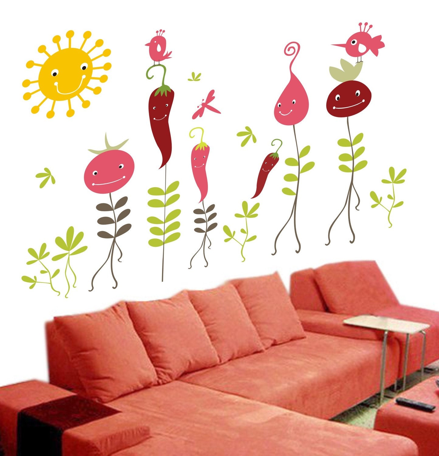 Children Playroom Wall Decals Kids Wall Stickers Floral