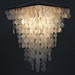 modern capiz & wood square tapered with round shells pendant design chandelier