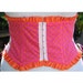 SALE 20% off Waist cincher Circus waspie. cerise pink with orange polka dots. underbust corset