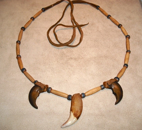 Genuine Bear Claw & Tooth Warrior's Necklace Real Claws