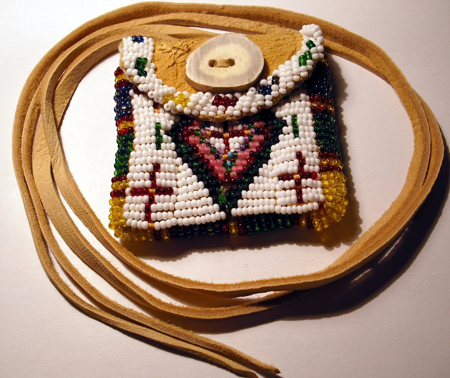 Beaded Native American Indian Medicine Bag