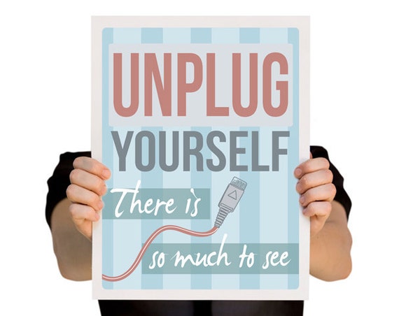 Items similar to Technology Wall Art Decor - Unplug Yourself Poster ...