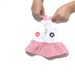 Doll Dress. 12 inch doll fit. OOAK. Upcycled Clothing. Red Gingham and flowers. Fourth of July. Flowers.
