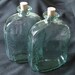 Vintage Green Glass Apothecary Jar With Cork Stopper