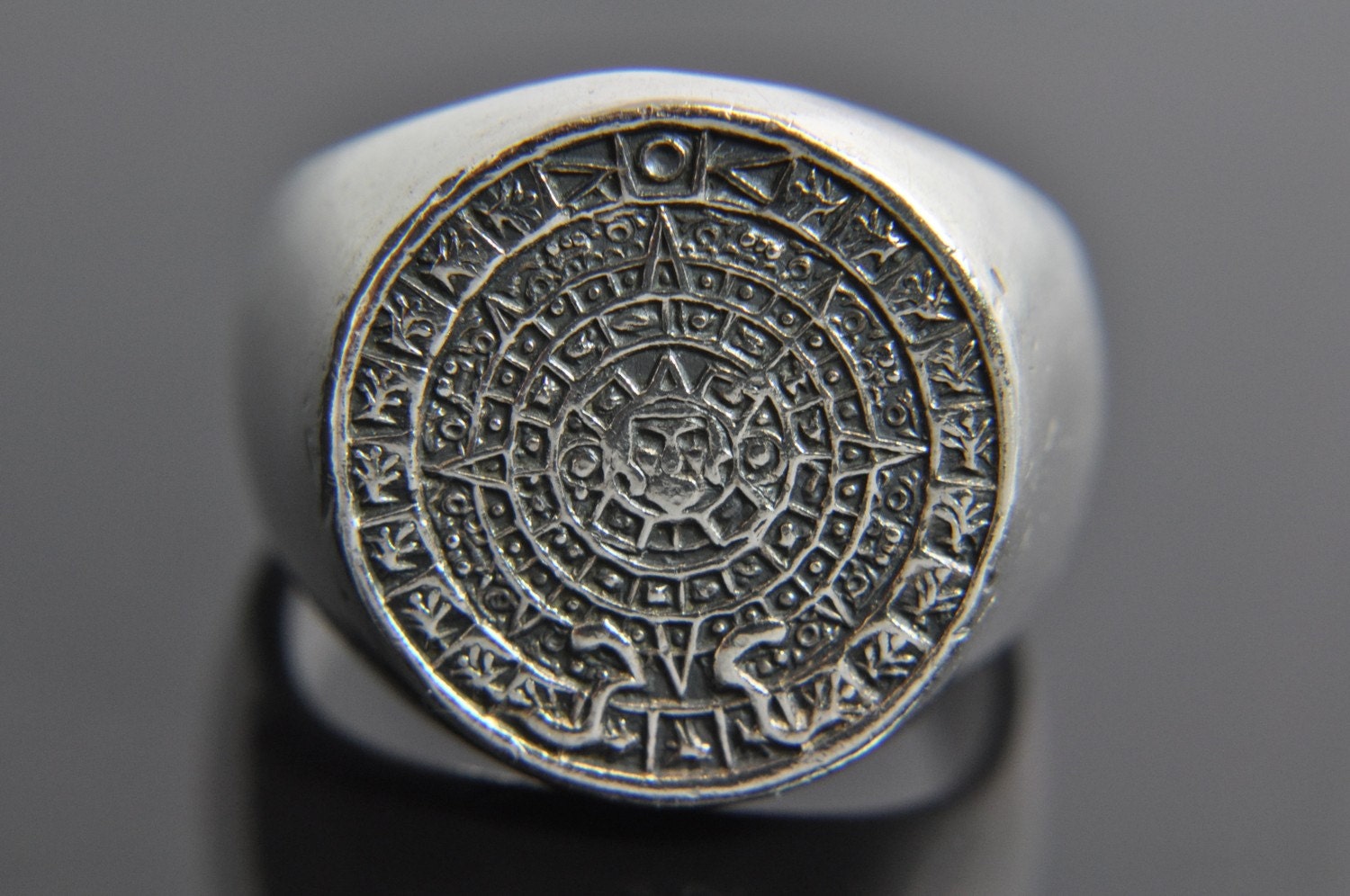 Vintage Sterling Silver Mexico Aztec Calendar by HarrisonWindsor