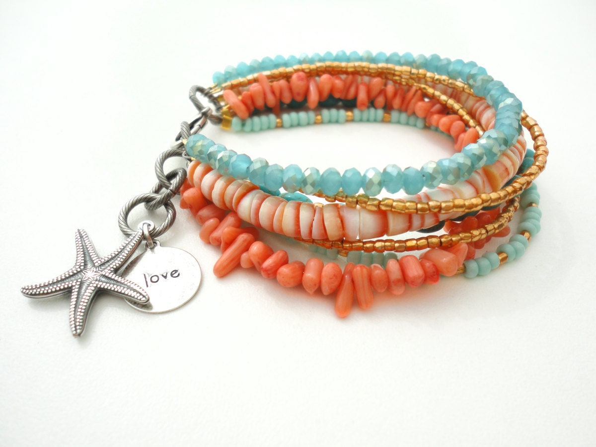 Turquoise Beach Bracelet Friendship Bracelet Beaded Bracelet