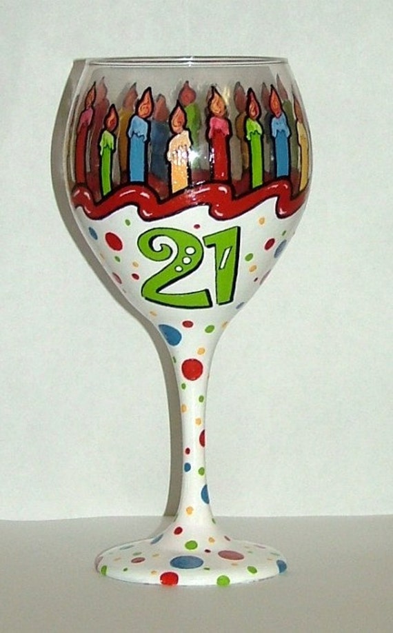 21st Birthday Wine Glass