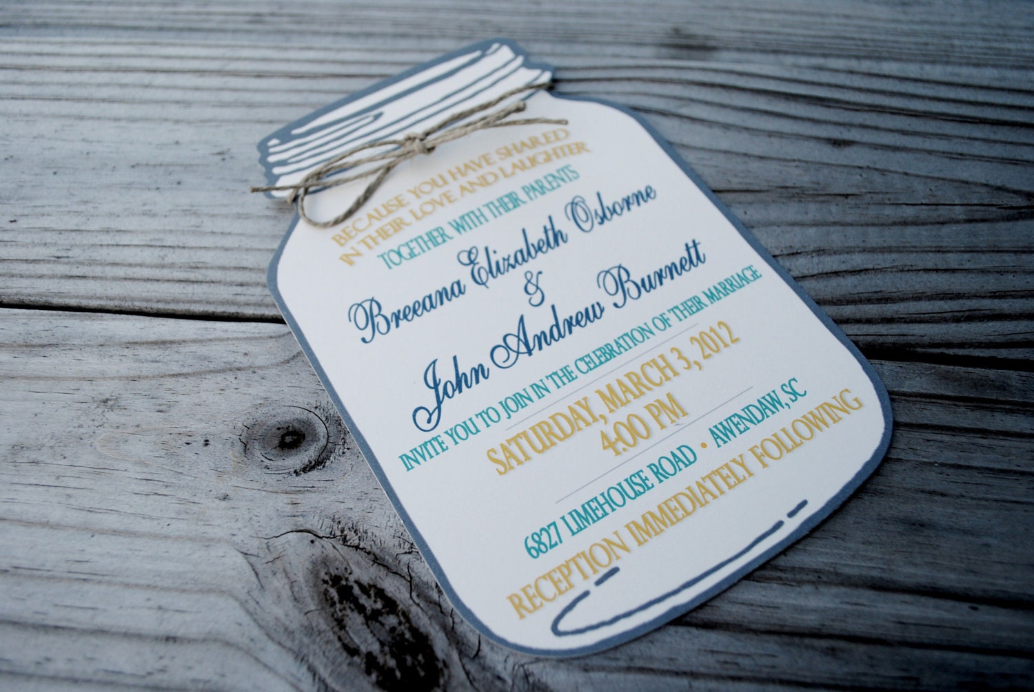 Mason Jar Shaped Wedding Invitations 7