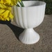 Vintage Milk Glass Planter Vase on Pedestal Base