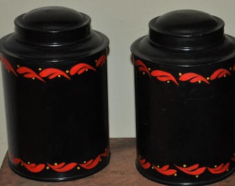 Set Black & Red Kreamer Canisters