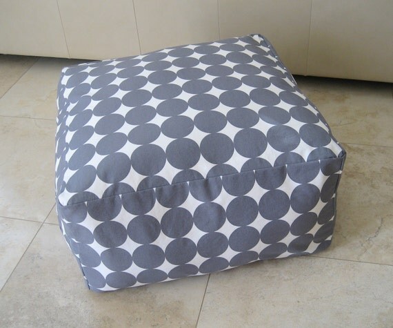 Items similar to Square Pouf Floor Pillow Dwell Studio Dotscape Charcoal on Etsy