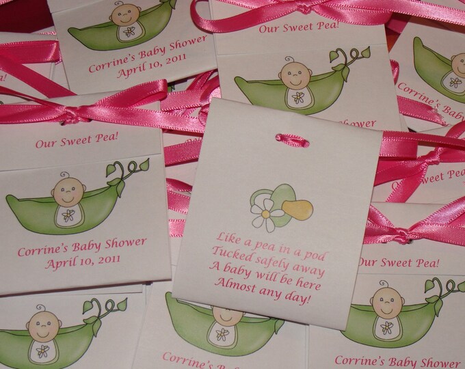 Pea in a Pod Sweet Pea Baby Shower Tea Bag Favors