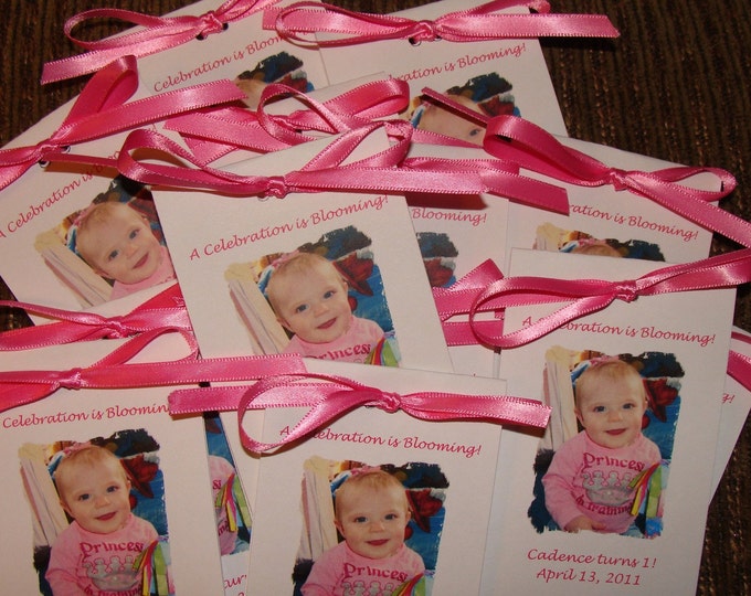 Custom Photo Flower Seeds Party Favors Photograph for Birthday, Wedding, Bridal Shower