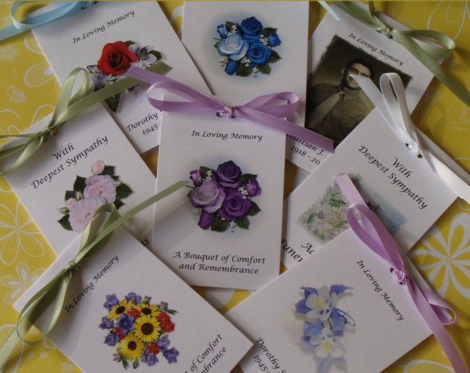 Sympathy Memorial Keepsake Gift Favors Flower Seeds for funeral SALE CIJ Christmas in July