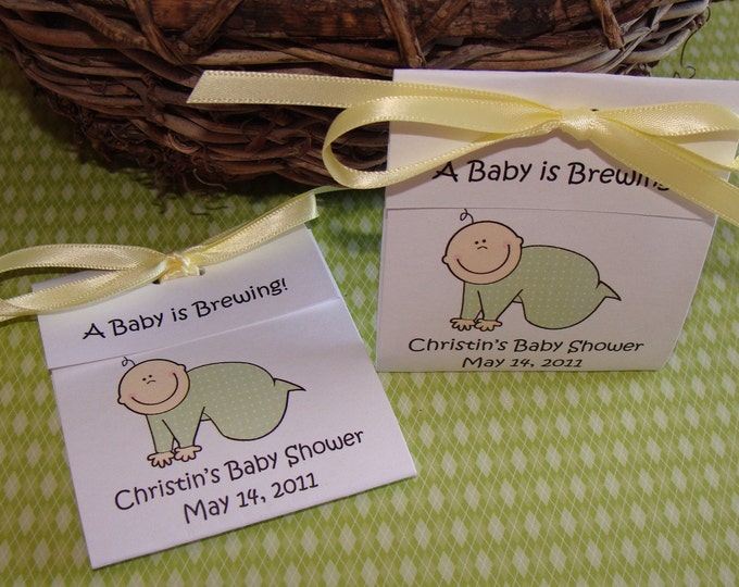 Crawling Baby Baby Shower Tea Bag Favors that are Sweet and Adorable