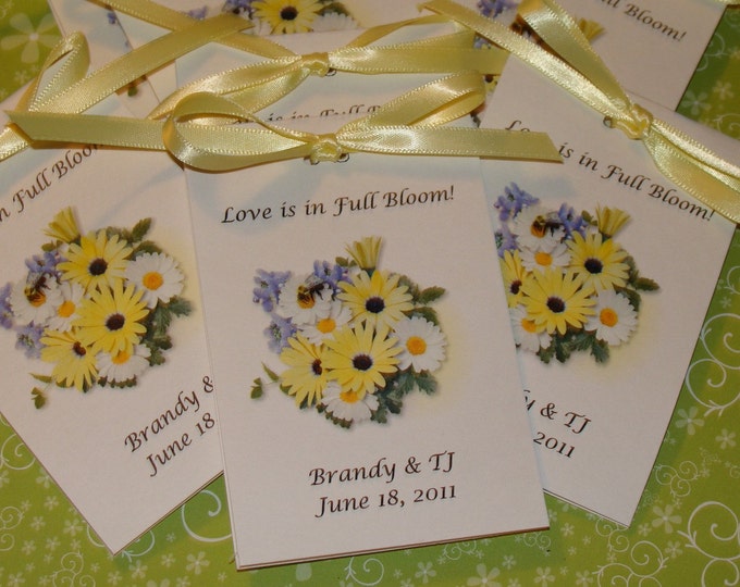 Daisy Duo Design with Wildflower Seeds inside perfect for Bridal Shower or Wedding SALE CIJ Christmas in July